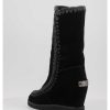 Mujer Mou | Botas Mou French Toe Wedge Tall Negro