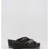 Mujer Tommy Hilfiger | Chanclas Tommy Hilfiger Tommy Webbing H Wedge Sandal Negro
