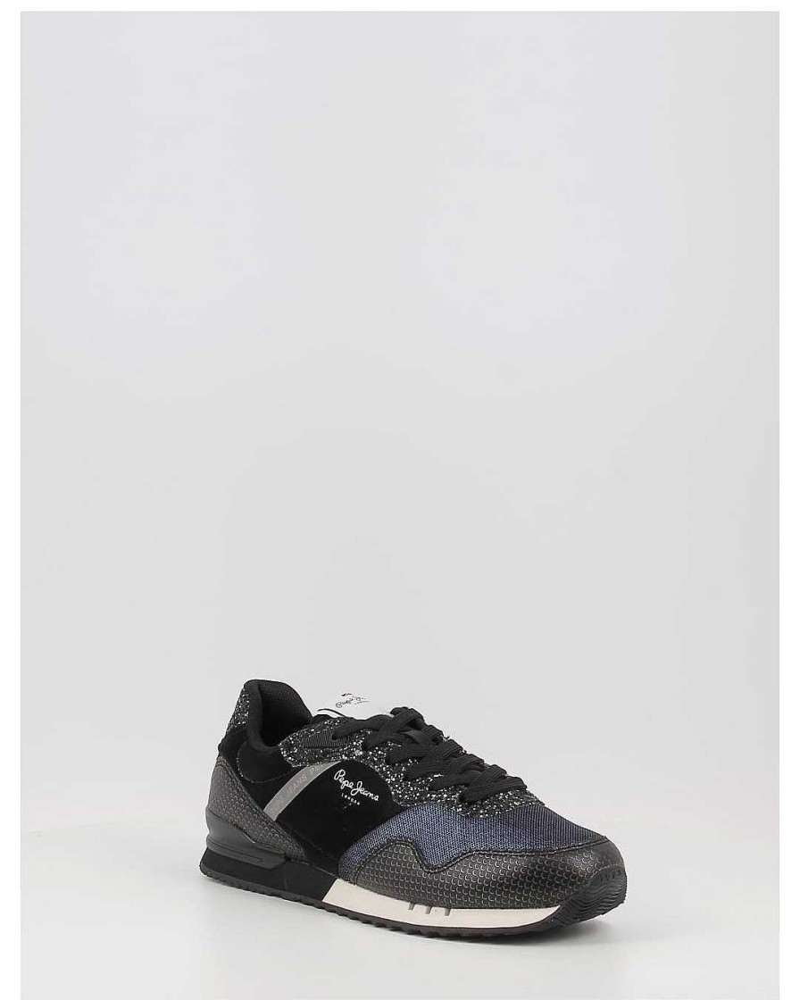 Mujer Pepe Jeans | Zapatillas Pepe Jeans London W Queen Pls31379 Negro