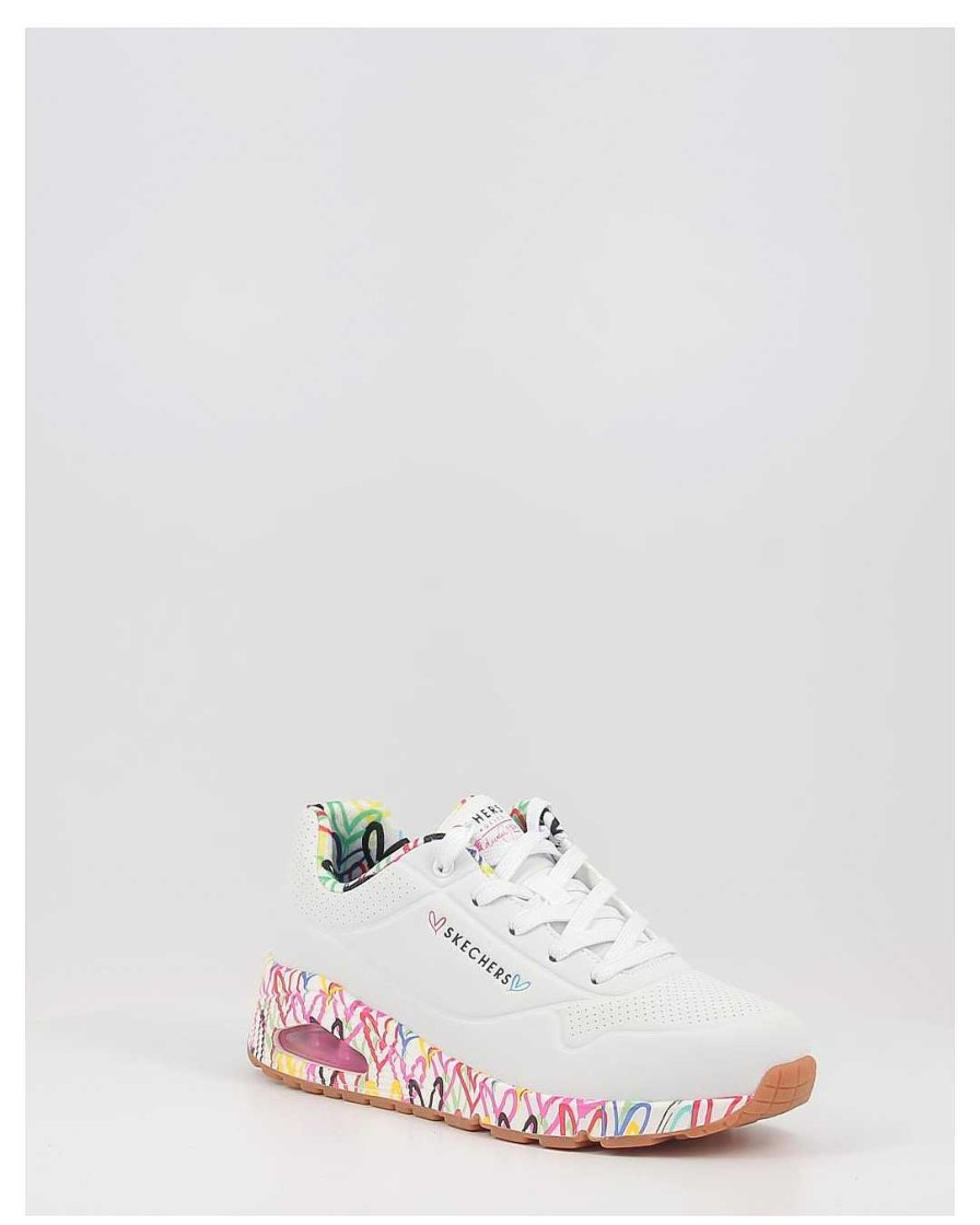 Mujer Skechers | Zapatillas Skechers Jgoldcrown Uno - Loving Love 155506 Blanco