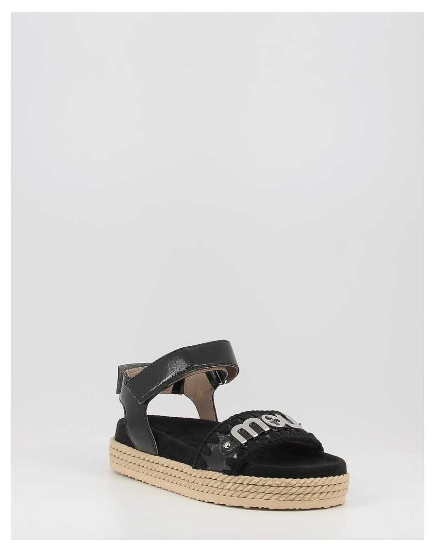 Mujer Mou | Sandalias Mou Rope Bio Sandal 02 Patblk Negro