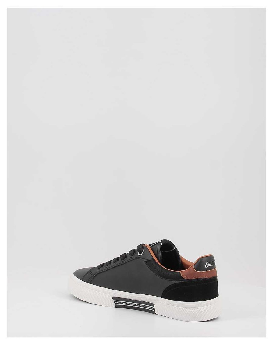 Hombre Pepe Jeans | Zapatillas Pepe Jeans Kenton Court Pms30839 Negro