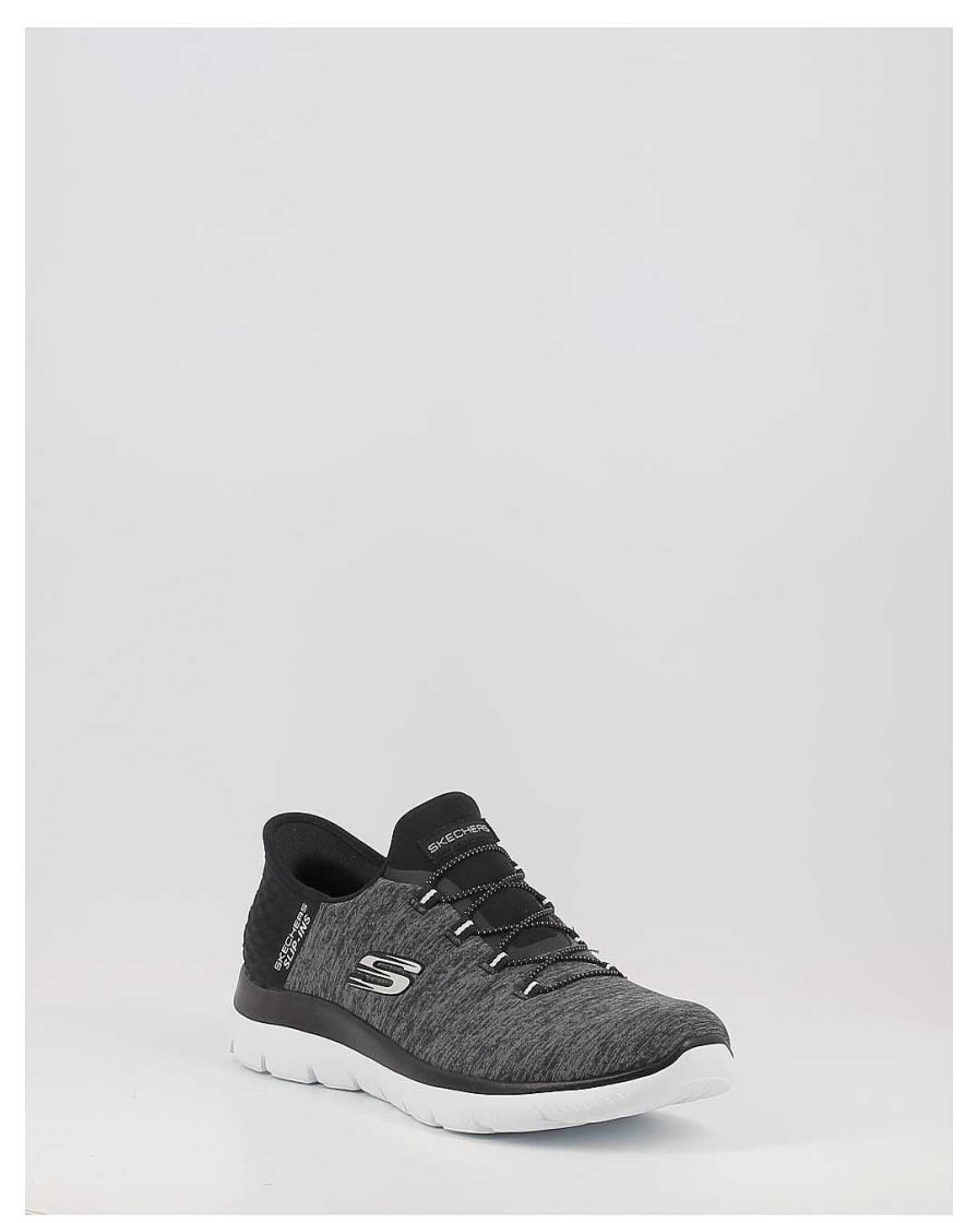Mujer Skechers | Zapatillas Skechers Slip-Ins: Summits - Dazzling 149937 Negro